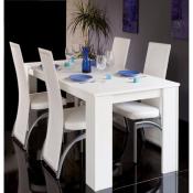 Cityluxe table à manger blanc brillant  80 -160cm