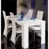 Cityluxe Table à manger Console extensible blanc brillant 120-160-200cm