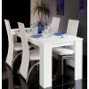 Cityluxe table à manger blanc brillant  80 -160cm
